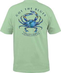 �\���g���C�t �����Y T�V���c Salt Life Men's Got The Blues T-Shirt - PISTACHIO