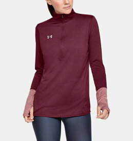 アンダーアーマー レディース ロンT Under Armour Locker ? Zip Long Sleeve Shirt Tシャツ 長袖 Cardinal