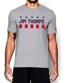 即納 アンダーアーマー メンズ Tシャツ 半袖 Under Armour Jim Thorpe Stars & Stripes T-shirt - Gray Heather グレー ブランド おしゃれ