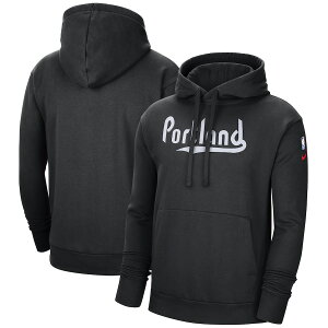 �i�C�L �����Y �p�[�J�[ Portland Trail Blazers Nike 2021/22 City Edition Essential Logo Pullover Hoodie - Black
