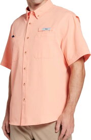 フィールドアンドストリーム メンズ シャツ Field & Stream Men's Latitude II Woven Fishing Button Down T-Shirt - Papaya Punch