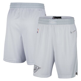 ナイキ メンズ バスパン レプリカショーツ "Oklahoma City Thunder" Nike 2021/22 City Edition Swingman Shorts - White/Gray