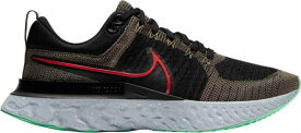 ナイキ メンズ ランニングシューズ Nike Men's React Infinity Run Flyknit 2 Running Shoes - Black/Green