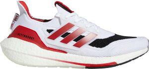 AfB_X Y jOV[Y adidas Men's Ultraboost 21 Nebraska Running Shoes - White/Black/Red