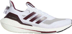 �A�f�B�_�X �����Y �����j���O�V���[�Y adidas Men's Ultraboost 21 Mississippi State Running Shoes - White/Maroon/Aluminum