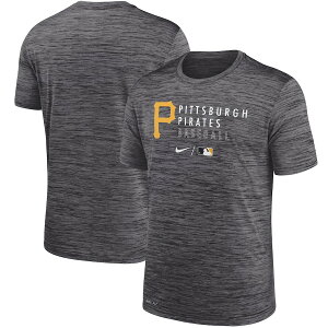 �i�C�L �����Y T�V���c �hPittsburgh Pirates" Nike Authentic Collection Velocity Practice Performance T-Shirt - Heathered Black