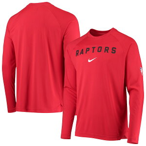 �i�C�L �����Y T�V���c ���� ����T "Toronto Raptors" Nike 75th Anniversary Pregame Shooting Performance Raglan Long Sleeve T-Shirt - Red