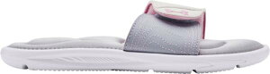 A_[A[}[ LbY T_ Under Armour Youth Ignite IX SL Slides - White/Grey/Pink