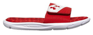 アンダーアーマー キッズ サンダル Under Armour Kids' Grade School Mercenary XII Slides - Red/White/Red