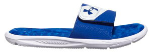 A_[A[}[ LbY T_ Under Armour Kids' Grade School Mercenary XII Slides - Team Royal/White