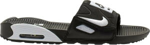 iCL Y T_ Nike Men's Air Max 90 Slides@- Black/White 2
