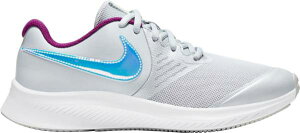 �i�C�L �L�b�Y /���f�B�[�X�����j���O�V���[�Y Nike Kids' Grade School Star Runner 2 Power Running Shoes - Grey/Irridescent