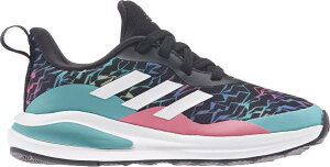 AfB_X LbY/fB[X jOV[Y adidas Kids' Grade School FortaRun Running Shoes - Black/White/Mint