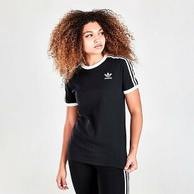アディダス レディース Tシャツ 半袖 Women's Adidas Originals 3-Stripes T-Shirt - Black