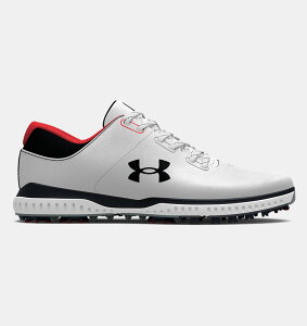 A_[A[}[ Y StV[Y Under Armour UA Charged Medal RST Wide (E) Golf Shoes - White/Black