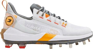 A_[A[}[ Y 싅 XpCN Under Armour Men's Harper 6 PE Metal Baseball Cleats - White/Orange