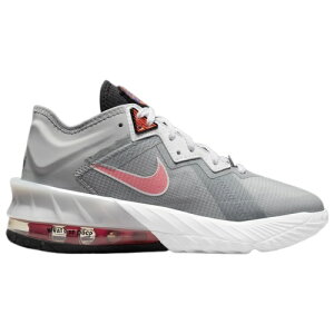 ナイキ キッズ バッシュ Nike LeBron XVIII Low GS - Light Smoke Grey/Black/Sunset Pulse