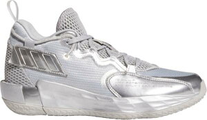 �A�f�B�_�X �����Y �f�C��7 �o�b�V�� adidas Dame 7 EXTPLY Basketball Shoes - Grey/Silver/White