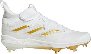 AfB_X Y 싅 XpCN adidas Men's adizero Afterburner 9 NWV Metal Baseball Cleats - White/Gold