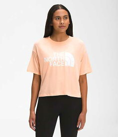 ノースフェイス レディース Tシャツ The North Face Women's Short Sleeve Half Dome Cropped Tee - Apricot Ice