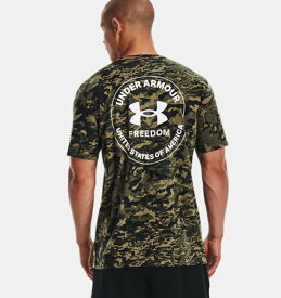 アンダーアーマー メンズ Tシャツ Men's UA Freedom Camo T-Shirt - Marine OD Green/White