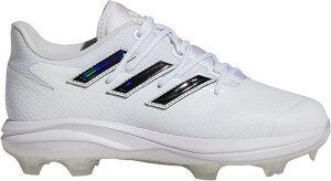 AfB_X LbY At^[o[i[8 싅 XpCN adidas Kids' adizero Afterburner 8 TPU Baseball Cleats - White/Iridescent
