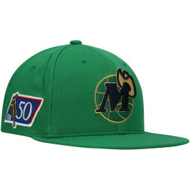 ミッチェルアンドネス メンズ キャップ マーヴェリックス "Dallas Mavericks" Mitchell & Ness 50th Anniversary Snapback Hat - Green