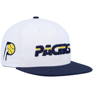 ~b`FAhlX Y Lbv yCT[Y Indiana Pacers Mitchell & Ness Hardwood Classics Core Side Snapback Hat - White/Navy