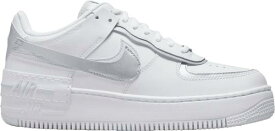 ナイキ レディース スニーカー Nike Women's Air Force 1 Shadow Shoes - White/Metallic Silver