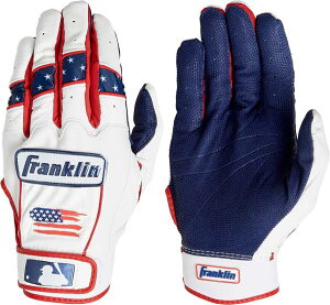 �t�����N���� �����Y �o�b�e�B���O�O���[�u Franklin Adult CFX Pro Chrome Fourth of July Batting Gloves - Red/White/Blue
