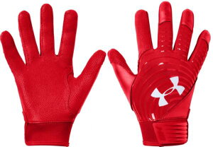 A_[A[}[ LbY obeBOO[u Under Armour Youth Harper Hustle Batting Gloves - Red