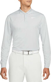 ナイキ メンズ ポロシャツ 長袖 Nike Men's Dri FIT Victory Solid Long Sleeve Golf Polo - Lt Smoke Grey