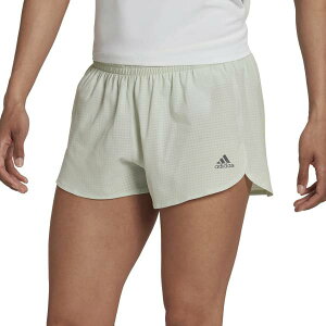 �A�f�B�_�X ���f�B�[�X �����j���O�V���[�c adidas Women's Fast Running 3 Shorts - Linen Green