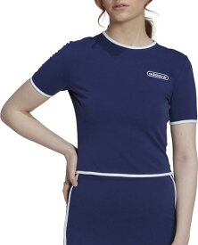 アディダス レディース Tシャツ 半袖 adidas Originals Women's Crop Binding Details T-Shirt - Night Sky