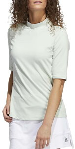 アディダス レディース ポロシャツ 半袖 adidas Women's Essentials Mock Neck Golf Polo - Linen Green
