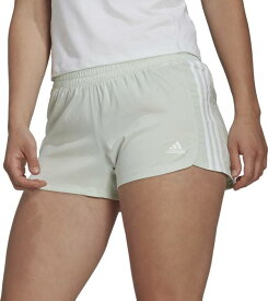 アディダス レディース トレーニングショーツ adidas Women's 3-Stripes Pacer Woven Shorts - Linen Green