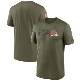 ナイキ メンズ Tシャツ 半袖 "Cleveland Browns" Nike 2022 Salute to Service Legend Team T-Shirt - Olive NFL サルート おしゃれ ブランド