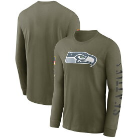 ナイキ メンズ Tシャツ 長袖 ロンT "Seattle Seahawks" Nike 2022 Salute To Service Long Sleeve T-Shirt - Olive NFL サルート おしゃれ ブランド