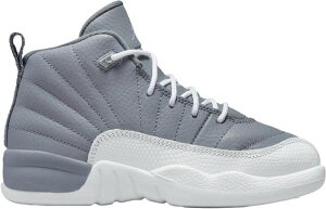 �W���[�_�� �L�b�Y �W���j�A �o�b�V�� Jordan Kids' PS Jordan 12 Retro - Stealth/White �� �z���C�g �o�X�P�b�g�V���[�Y �~�j�o�X �q�� �j�̎q ���̎q