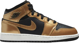 W[_ LbY obV Jordan Kids' GS Air Jordan 1 Mid SE - Black/Metallic Gold/White  ubN oXPbgV[Y ~joX q j̎q ̎q