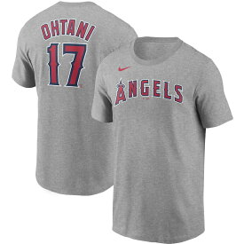ナイキ メンズ Tシャツ Shohei Ohtani Los Angeles Angels Nike Name & Number T-Shirt 半袖 Gray