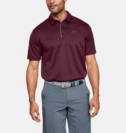 アンダーアーマー メンズ Under Armour Tech Golf Polo Shirt ゴルフ ポロシャツ Maroon / Graphite