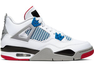W[_ LbY/fB[X g4 obV Air Jordan Retro 4 GS Xj[J[ White/Military Blue/Fire Red/Tech Grey