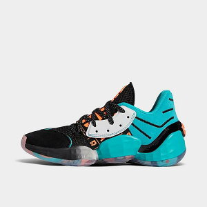 AfB_X LbY n[f4 adidas Harden Vol. 4 GS obV Black/Signal Coral/Aqua