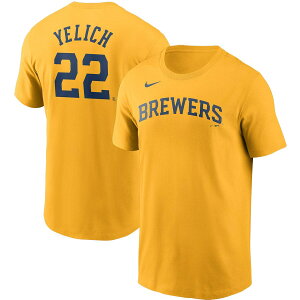 �i�C�L �����Y "Christian Yelich" Milwaukee Brewers Nike Name & Number T-Shirt T�V���c ���� Gold