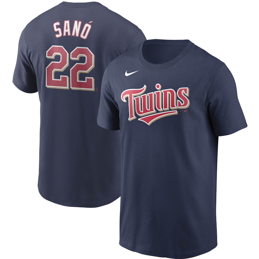 ナイキ メンズ Tシャツ Miguel Sano Minnesota Twins Nike Name  Number T-Shirt 半袖 Navy  - portaldocallado.com.br