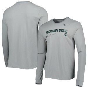 �i�C�L �����Y T�V���c ���� ����T "Michigan State Spartans" Nike Team Practice Performance Long Sleeve T-Shirt - Gray