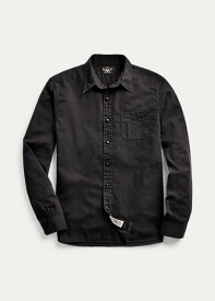 ダブルアールエル メンズ Double RL カジュアルシャツ Ralph Lauren RRL Garment-Dyed Twill Workshirt 長袖 Black