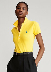 ポロ ラルフローレン レディース Polo Ralph Laure Slim Fit Stretch Polo Shirt ポロシャツ 半袖 Yellowfin