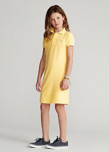 �|�� �����t���[���� 7-16 �K�[���Y/�L�b�Y Polo Ralph Lauren Cotton Mesh Polo Dress �����s�[�X Empire Yellow ���̎q